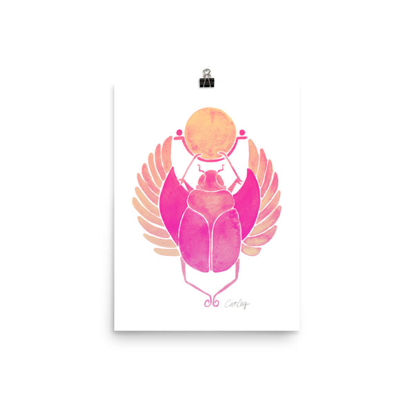 Egyptian Scarab – Pink Palette • Art Print