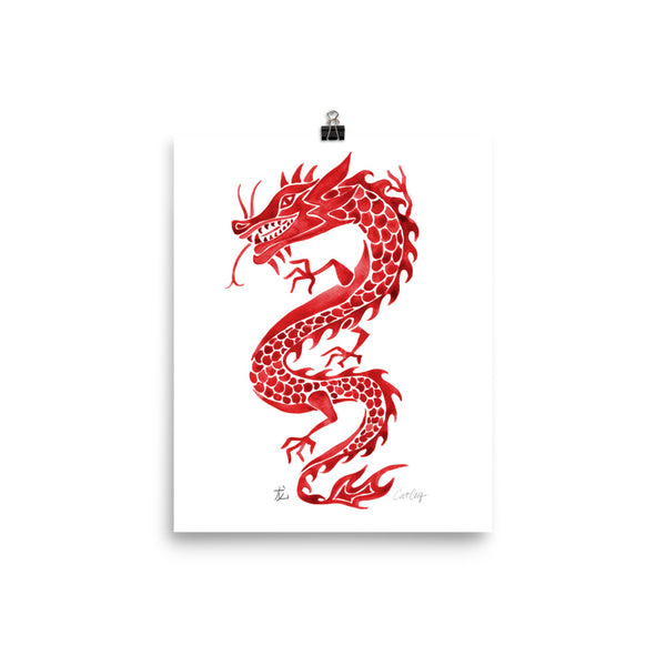 Chinese Dragon – Crimson Palette • Art Print