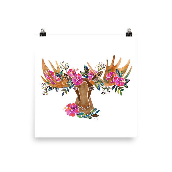 Floral Moose – Magenta