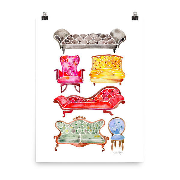 Victorian Lounge – Rainbow Palette • Art Print