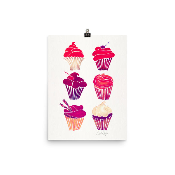 Cupcakes – Fuchsia Palette • Art Print