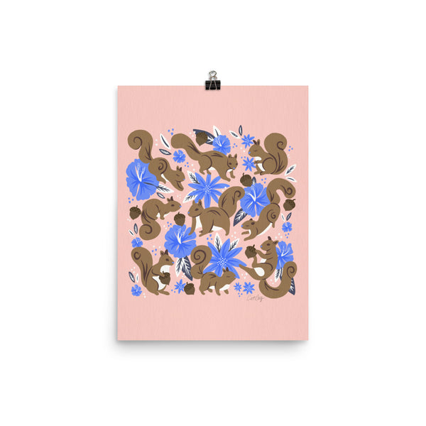 Squirrels & Blooms – Tawny & Blue