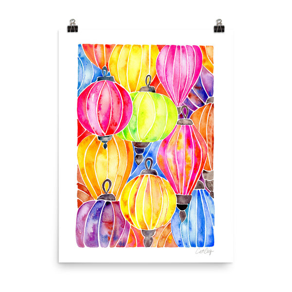 Vietnamese Lanterns – Rainbow Palette • Art Print