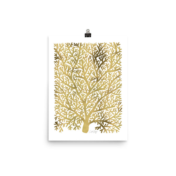 Fan Coral – Gold Palette • Art Print