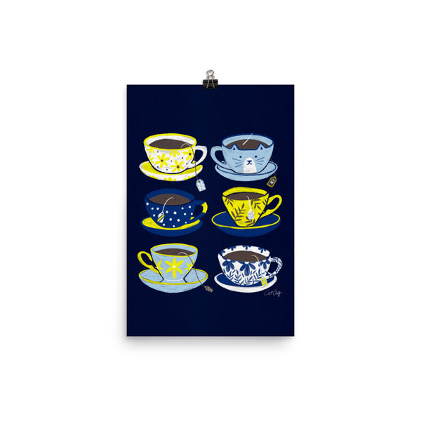 Tea Time - Navy and Yellow