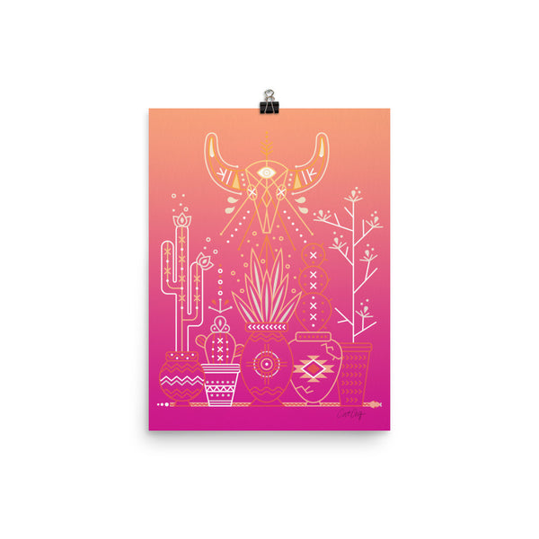Santa Fe Garden – Magenta Palette  •  Art Print
