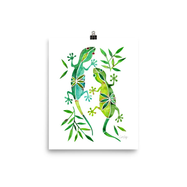 Geckos – Green Palette • Art Print