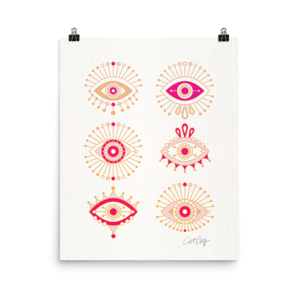 Evil Eyes – Pink Ombré Palette • Art Print