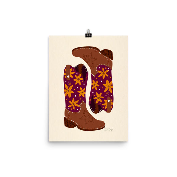 Cowgirl Boots – Fuchsia & Orange