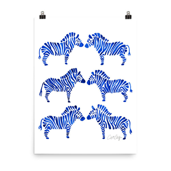 Zebra Collection – Navy Palette • Art Print