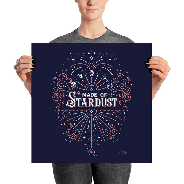 Made of Stardust – Blush & Navy Palette • Art Print