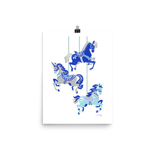 Carousel Horses - Blue Grey