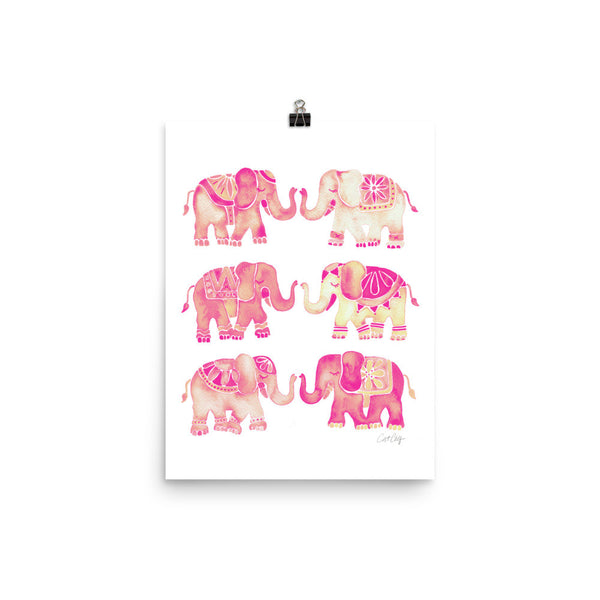 Elephant Collection – Pink Ombré Palette • Art Print