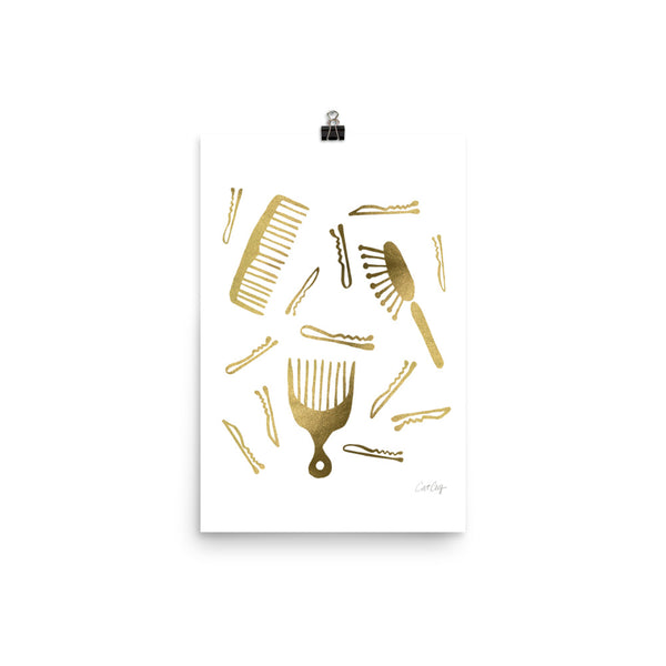 Good Hair Day – Gold Palette • Art Print