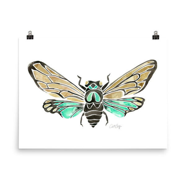 Summer Cicada – Mint Palette • Art Print