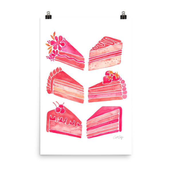 Cake Slices – Pink Ombré Palette • Art Print