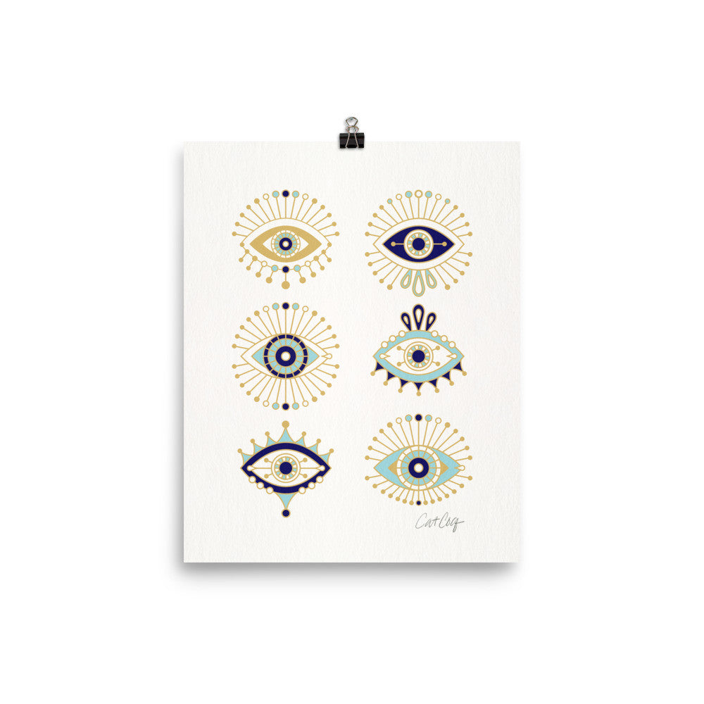 Evil Eyes – White Background • Art Print