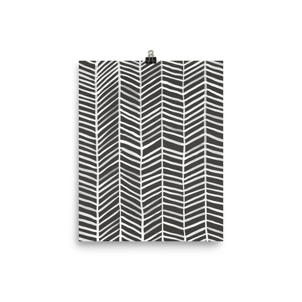 Herringbone – Black Palette • Art Print
