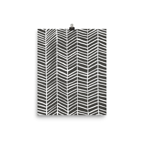 Herringbone – Black Palette • Art Print