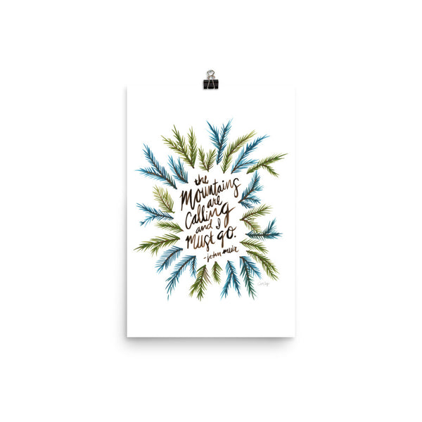 Mountains are Calling – Green Palette • Art Print
