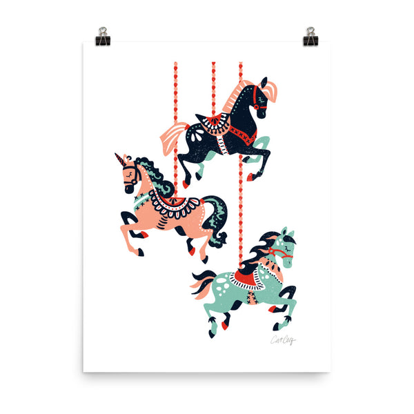 Carousel Horses - Mint Blush