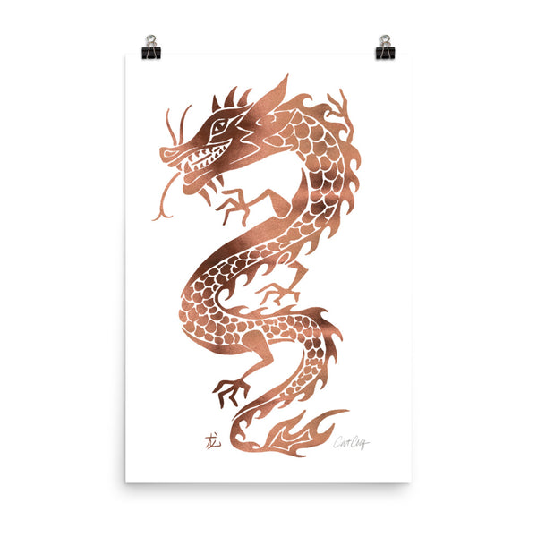 Chinese Dragon – Rose Gold Palette • Art Print