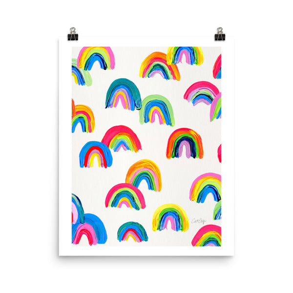 Abstract Rainbow Arcs - White
