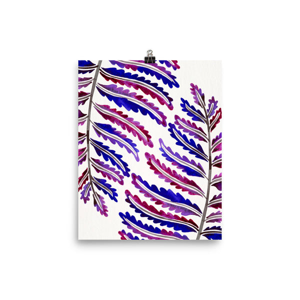 Fern Leaf – Indigo Pattern • Art Print
