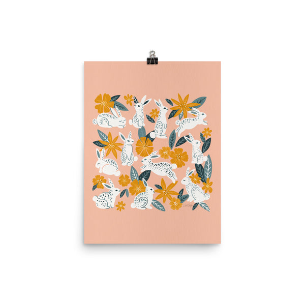 Bunnies and Blooms - Teal Blush