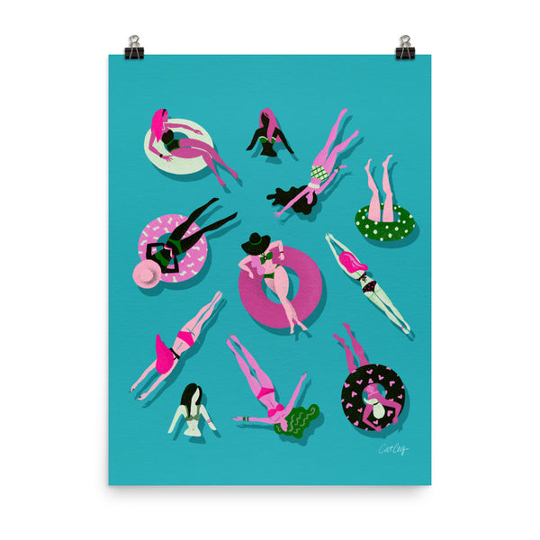 Swimming Ladies - Magenta Blue