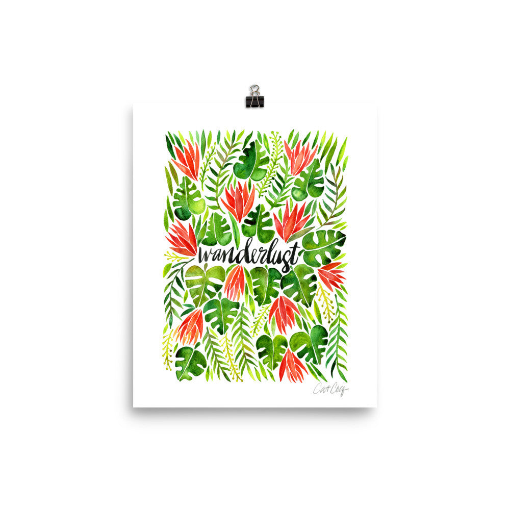 Wanderlust – Green & Melon Palette • Art Print