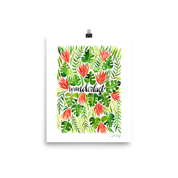 Wanderlust – Green & Melon Palette • Art Print