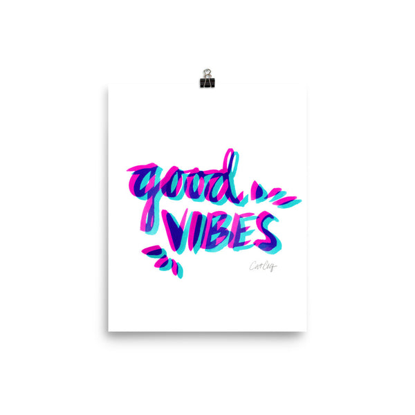 Good Vibes – Cyan & Magenta • Art Print