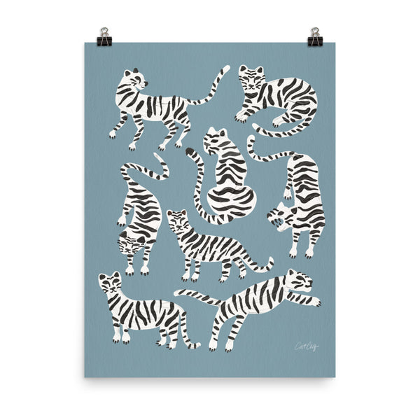 Tiger Collection - White on Blue