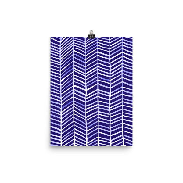 Herringbone – Navy Palette • Art Print