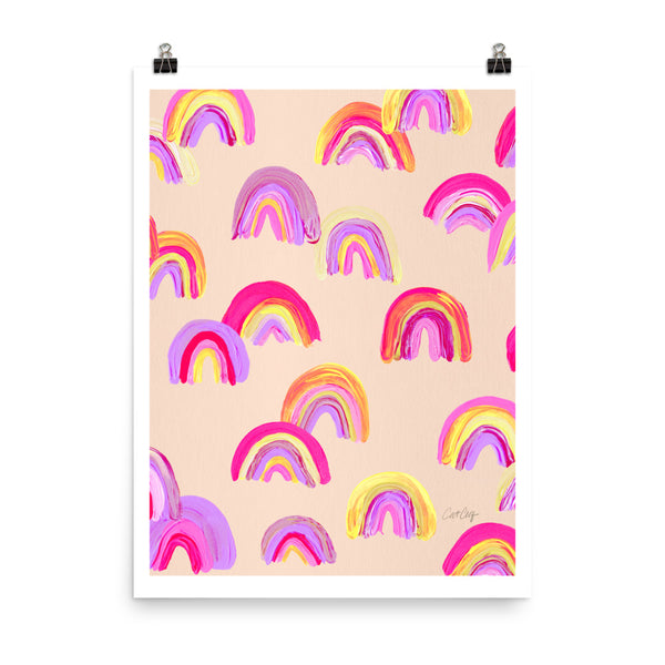 Abstract Rainbow Arcs - Pink