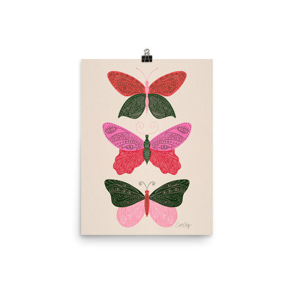 Tattooed Butterflies – Pink & Green