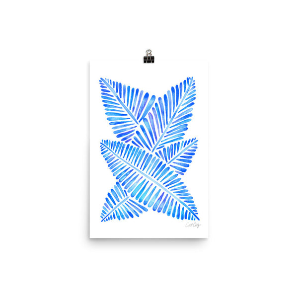 Banana Leaves – Blue Palette • Art Print