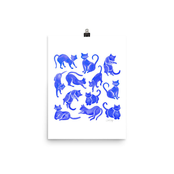 Cat Positions – Blue Palette • Art Print