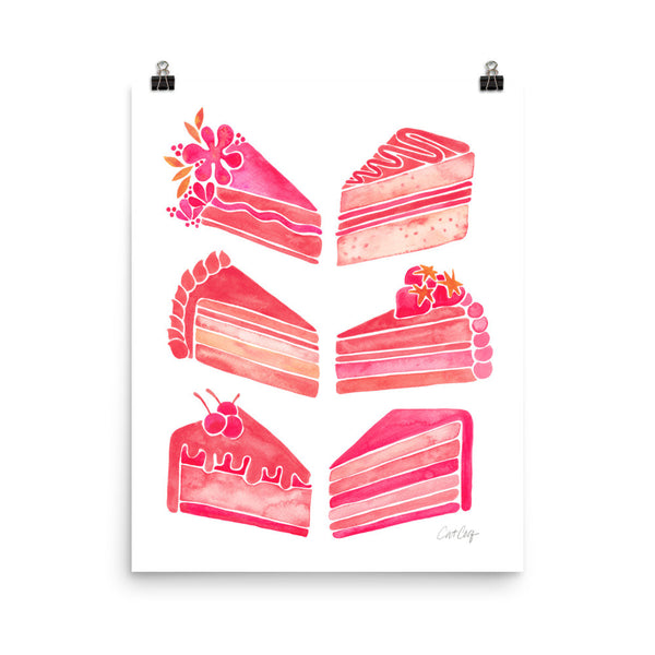 Cake Slices – Pink Ombré Palette • Art Print