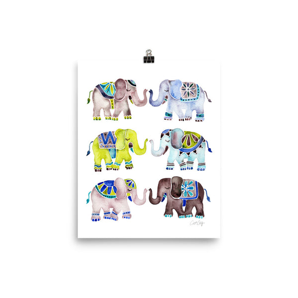 Elephant Collection – Cool Palette • Art Print