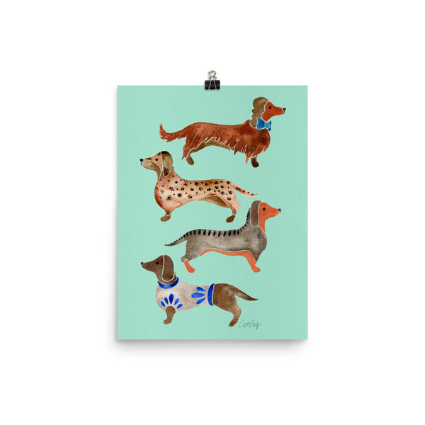 Dachshunds – Mint Palette • Art Print