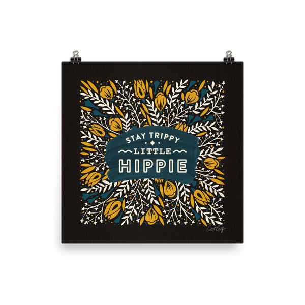 Stay Trippy Little Hippie - Charcoal