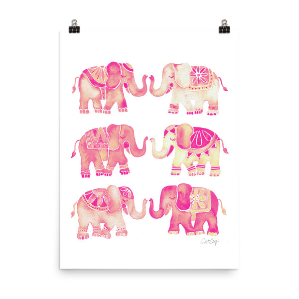 Elephant Collection – Pink Ombré Palette • Art Print