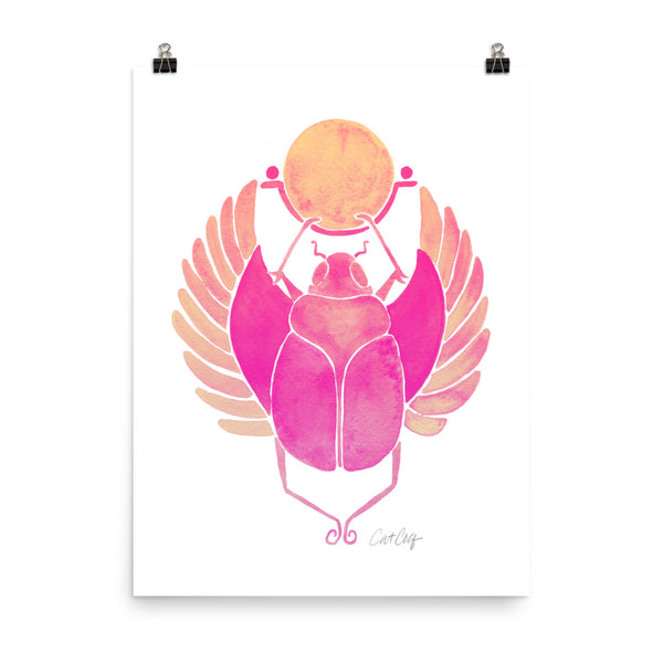 Egyptian Scarab – Pink Palette • Art Print