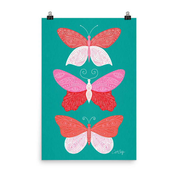 Tattooed Butterflies – Turquoise & Pink