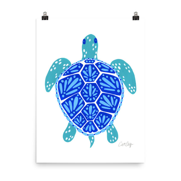 Sea Turtle – Blue Palette  •  Art Print