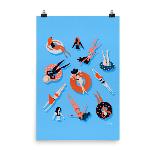 Swimming Ladies - Coral Blue