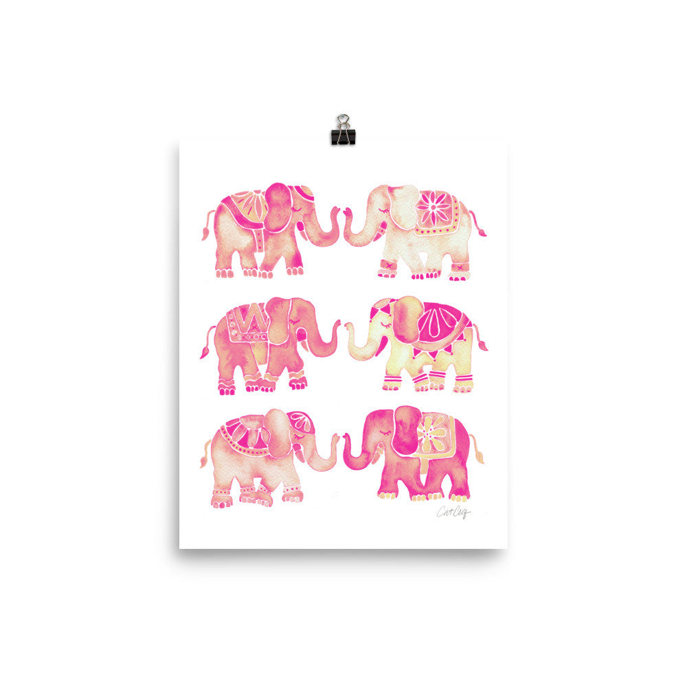 Elephant Collection – Pink Ombré Palette • Art Print