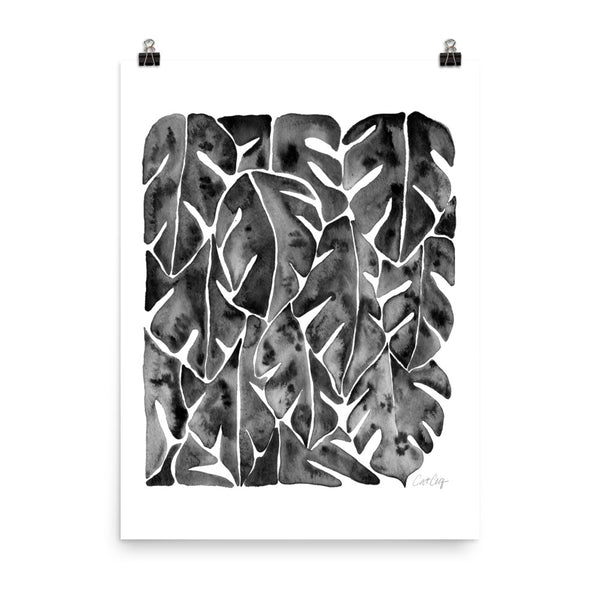 Split Leaf Philodendron – Black Palette • Art Print